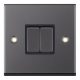 7MPRO-402 Black Nickel 10 Amp Plate Switch - 2 Gang - 2 Way With Black Insert