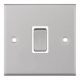 7MPRO-115 - Satin Chrome DP Switch - 1 Gang - 20 Amp - With White Insert